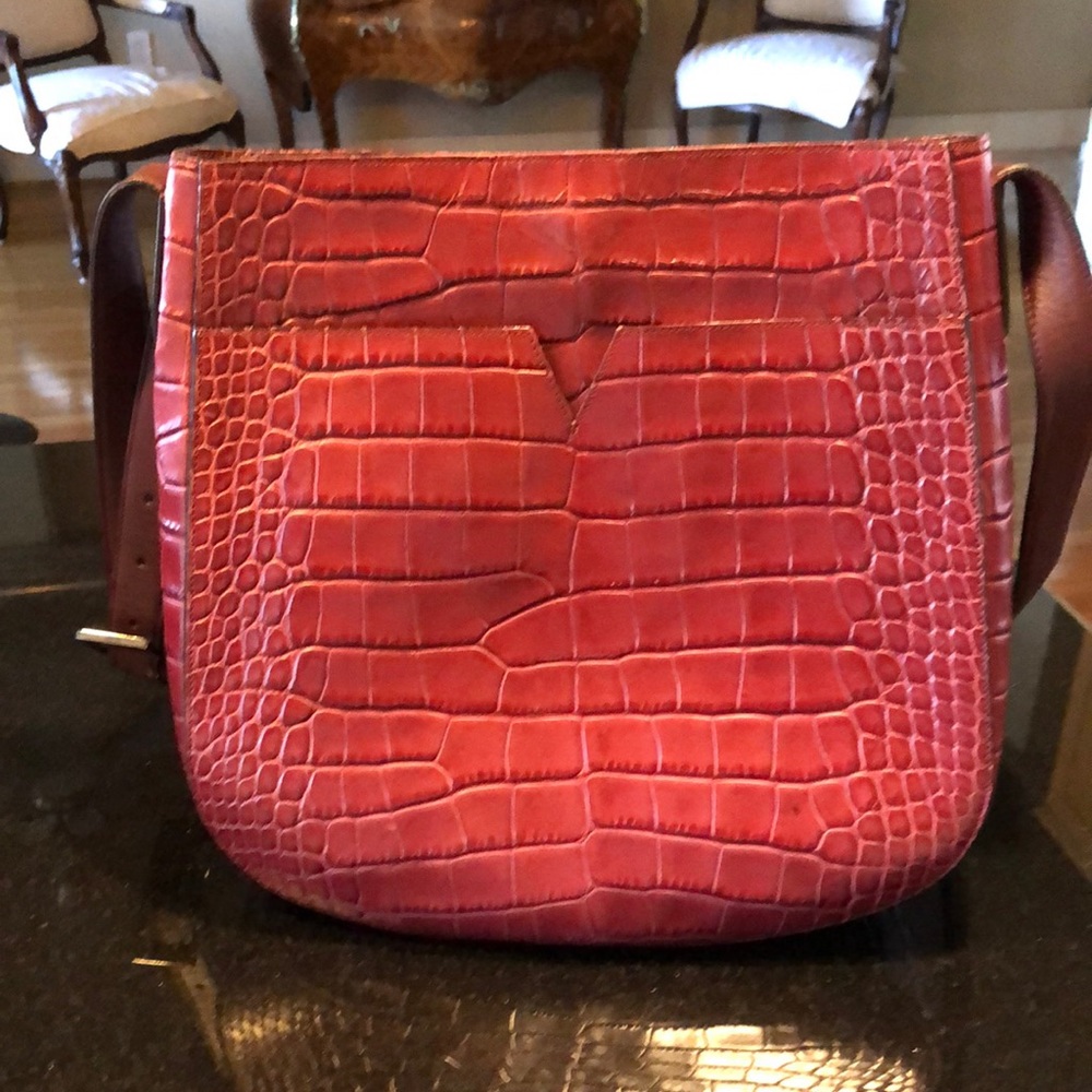 Vince Red Alligator Cross Body